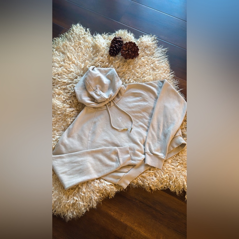 Gymshark Cream Hoodie with Drawstring